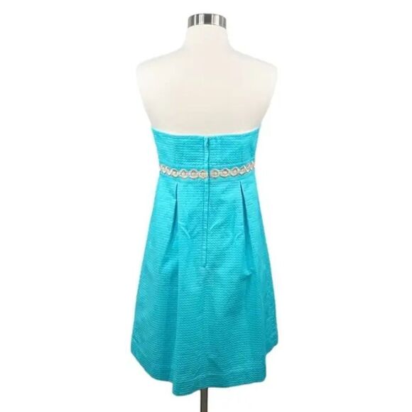 EUC Lilly Pulitzer Betsey Dress Wave Jacquard Dress Shorely Blue Sz. 4 - Picture 2 of 8